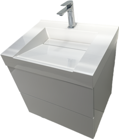 Мебел за баня от ПВЦ с две чекмеджета и мивка със скрит сифон Cremona 60